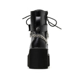 GOTH PUNK CHAIN RING BOOTS