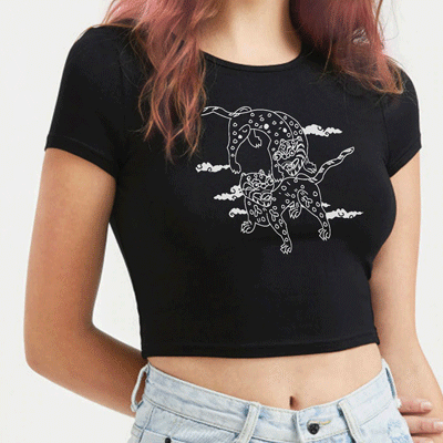 2019 Fall Winter New Collection- KOKO KAWAII TWIN TIGER CROP ROP